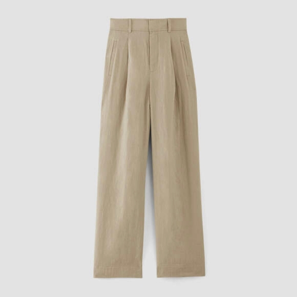 Everlane Linen Way-High® Drape Pant in Trench Coat Khaki, Size 10 - Picture 2 of 13
